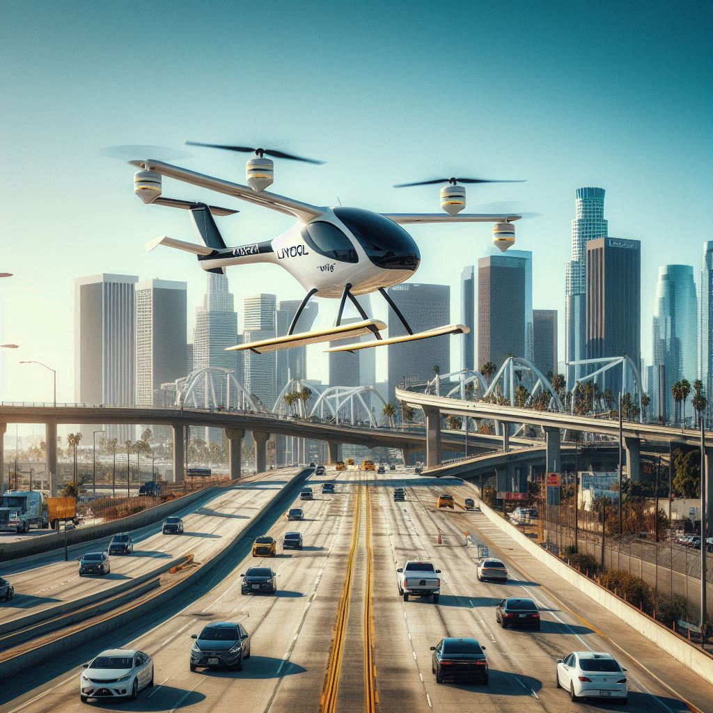 eVTOL above heavy congested urban traffic